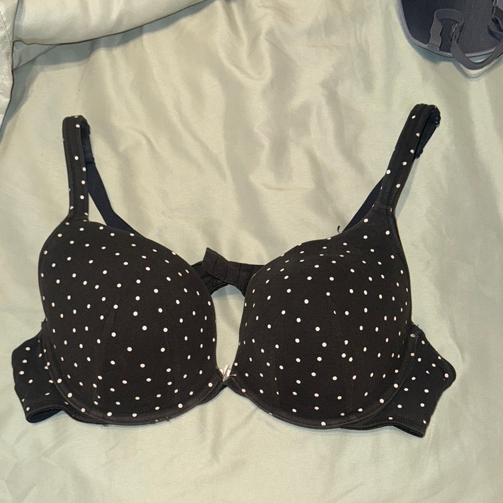 Polka Dot Black Bra